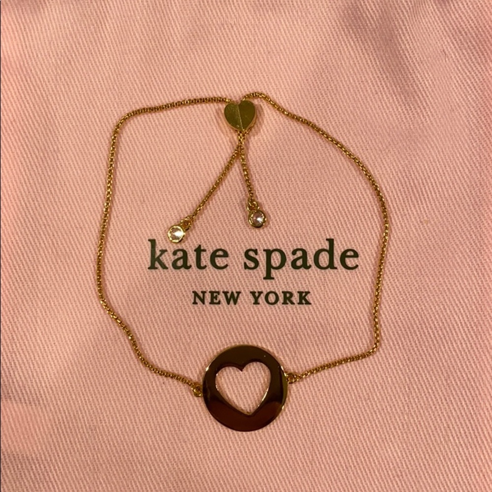 Kate Spade NY Gold Heart Pendant Slider Bracelet